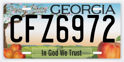 GA license plate CFZ6972