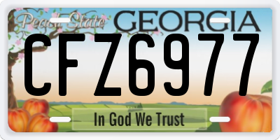 GA license plate CFZ6977
