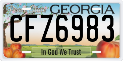 GA license plate CFZ6983