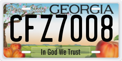 GA license plate CFZ7008