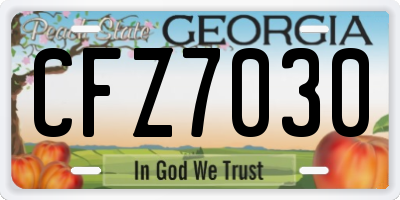 GA license plate CFZ7030