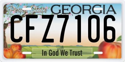 GA license plate CFZ7106