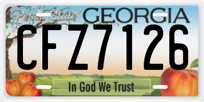 GA license plate CFZ7126