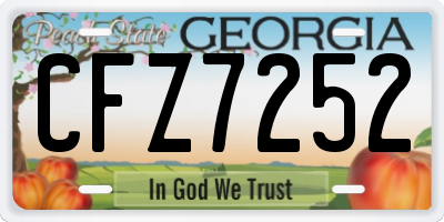 GA license plate CFZ7252