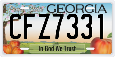 GA license plate CFZ7331
