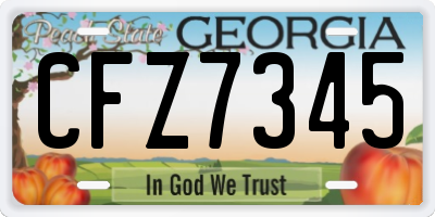 GA license plate CFZ7345