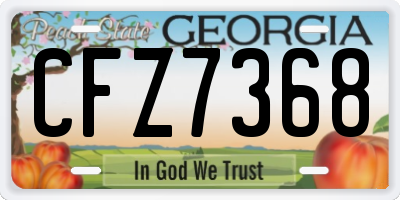 GA license plate CFZ7368
