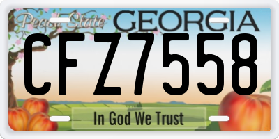 GA license plate CFZ7558