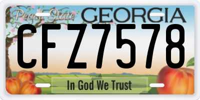 GA license plate CFZ7578
