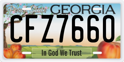 GA license plate CFZ7660