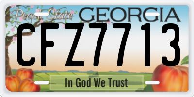GA license plate CFZ7713