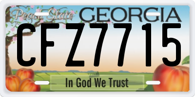 GA license plate CFZ7715