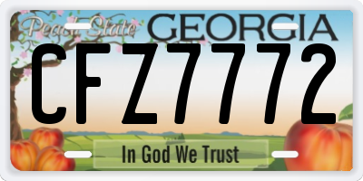 GA license plate CFZ7772