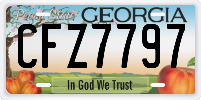 GA license plate CFZ7797