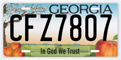 GA license plate CFZ7807