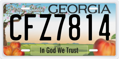 GA license plate CFZ7814
