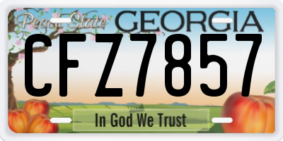 GA license plate CFZ7857
