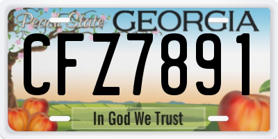 GA license plate CFZ7891