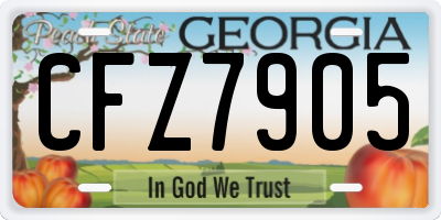 GA license plate CFZ7905