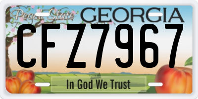 GA license plate CFZ7967