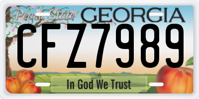 GA license plate CFZ7989