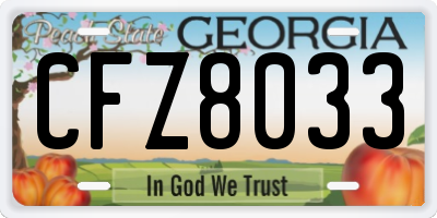 GA license plate CFZ8033