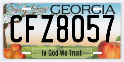 GA license plate CFZ8057