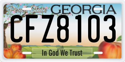 GA license plate CFZ8103