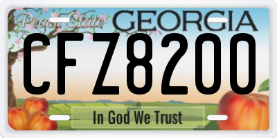GA license plate CFZ8200