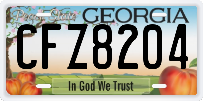 GA license plate CFZ8204