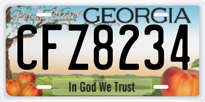 GA license plate CFZ8234