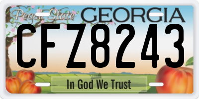 GA license plate CFZ8243