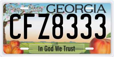 GA license plate CFZ8333