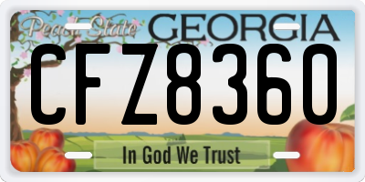 GA license plate CFZ8360