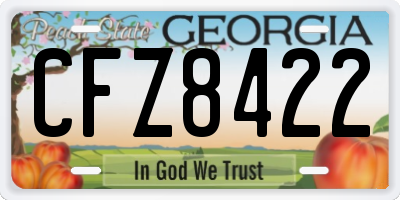GA license plate CFZ8422