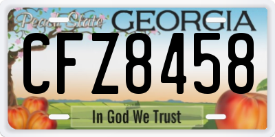 GA license plate CFZ8458
