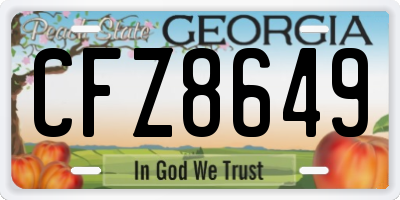 GA license plate CFZ8649