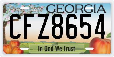 GA license plate CFZ8654