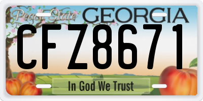 GA license plate CFZ8671