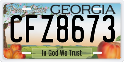 GA license plate CFZ8673