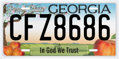 GA license plate CFZ8686