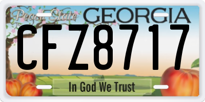 GA license plate CFZ8717