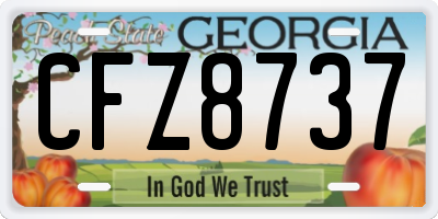 GA license plate CFZ8737