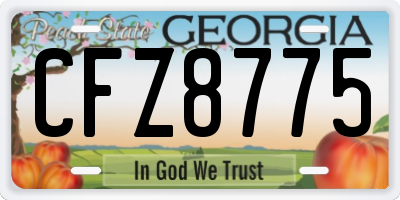 GA license plate CFZ8775