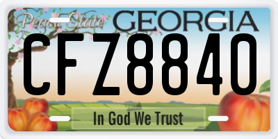 GA license plate CFZ8840