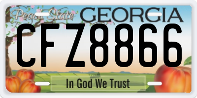 GA license plate CFZ8866