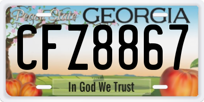 GA license plate CFZ8867