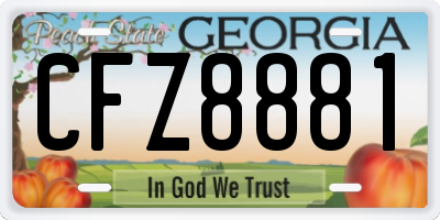 GA license plate CFZ8881
