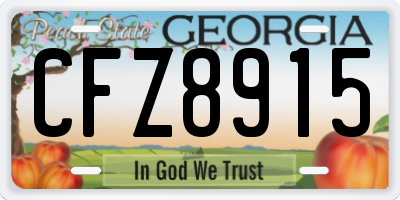 GA license plate CFZ8915