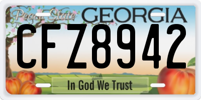 GA license plate CFZ8942